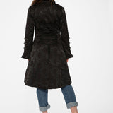 Black Brocade High-low Coat