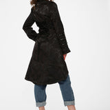 Black Brocade High-low Coat