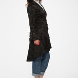 Black Brocade High-low Coat