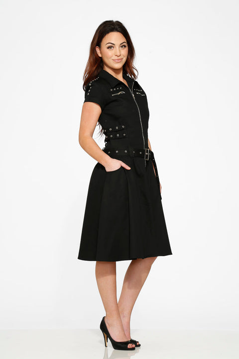 Black Mido Bondage Dress