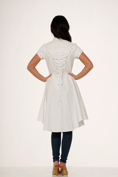 White Battalion Hi-Lo Dress