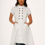 White Battalion Hi-Lo Dress