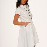 White Battalion Hi-Lo Dress