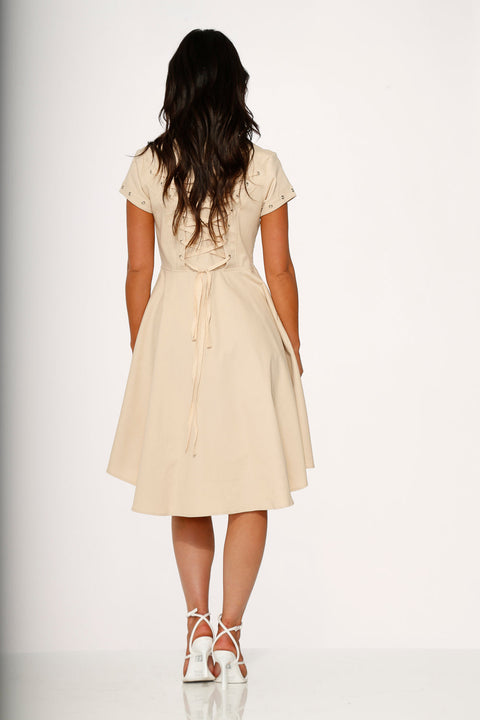 Battalion Khaki Hi-Lo Swing Dress