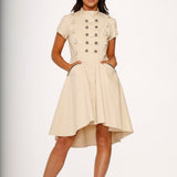 Battalion Khaki Hi-Lo Swing Dress