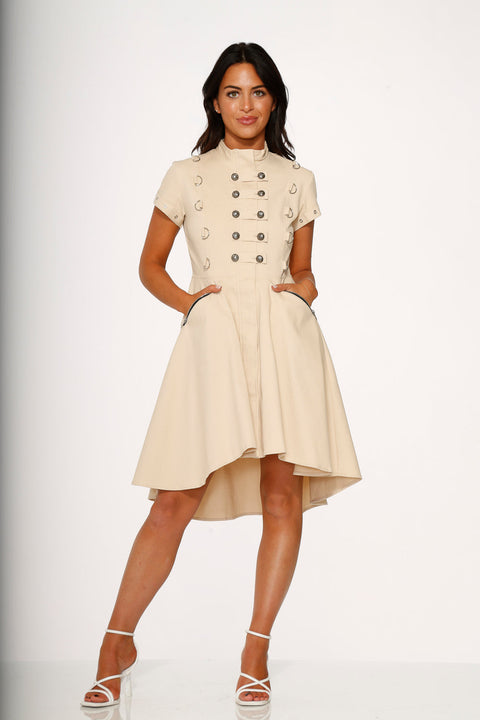 Battalion Khaki Hi-Lo Swing Dress