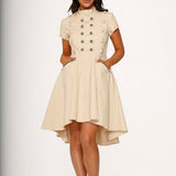 Battalion Khaki Hi-Lo Swing Dress