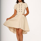 Battalion Khaki Hi-Lo Swing Dress
