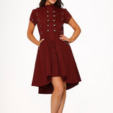 Battalion Burgundy Hi-Lo Swing Dress