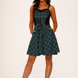 Green Plaid Swing Dress