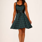 Green Plaid Swing Dress