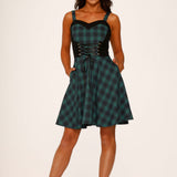 Green Plaid Swing Dress