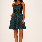 Green Plaid Swing Dress