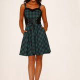 Green Plaid Swing Dress