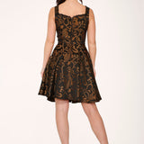 Black Gold Gothic Swing Dress