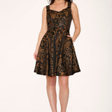 Black Gold Gothic Swing Dress