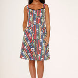 Black Skulls Rainbow Swing Dress