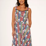 Black Skulls Rainbow Swing Dress