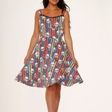 Black Skulls Rainbow Swing Dress