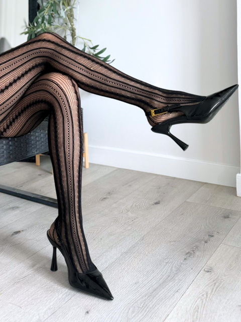 Eve Vintage Pinstripe Net Tights