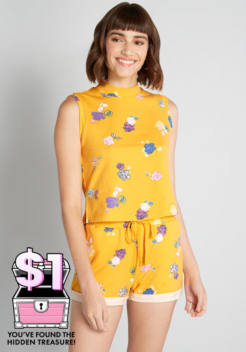 Lounging Amongst the Roses Sleeveless Top (Final Sale)