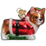 Holly Hat Corgi Puppy Ornament