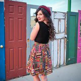 Retro Boat Neck Top in Black