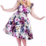 Pansies Floral Swing Dress