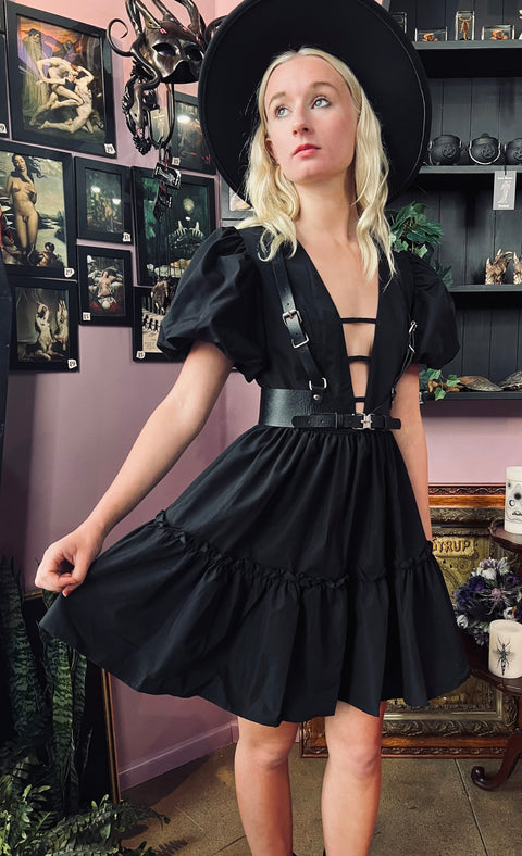 Austen - Cottage Core Bubble Party Dress with Cut Out Neckline XS Austen - Cottage Core Bubble Party Dress with Cut Out Neckline XS