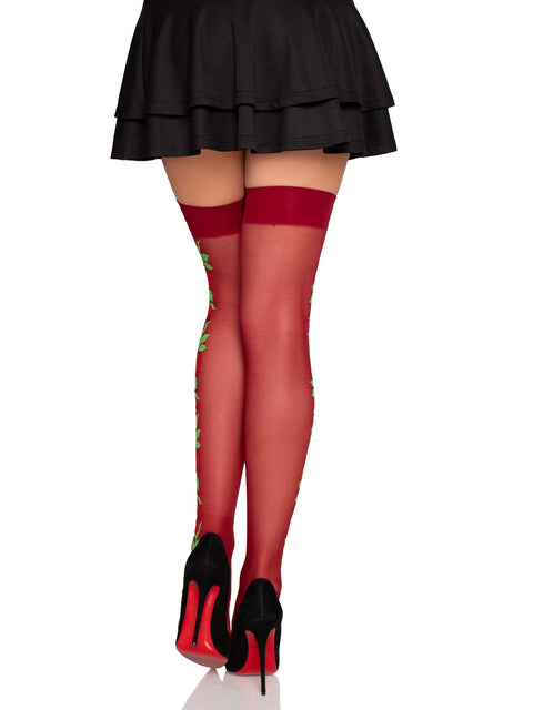 Roselle Floral Side Thigh Highs