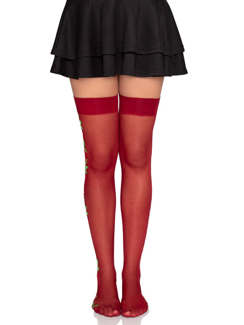 Roselle Floral Side Thigh Highs