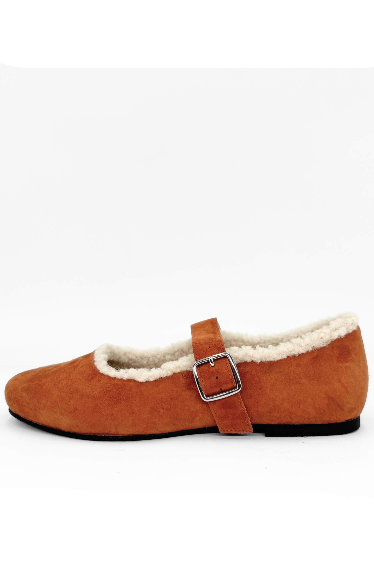 Elka Shearling-Lined Mary Jane Flats
