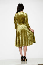 Green Diamond Velvet Swing Dress