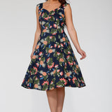 Navy Hawaiian Swing Dress