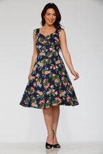 Navy Hawaiian Swing Dress