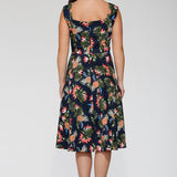 Navy Hawaiian Swing Dress