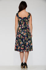 Navy Hawaiian Swing Dress