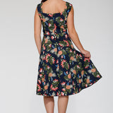 Navy Hawaiian Swing Dress