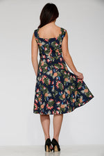 Navy Hawaiian Swing Dress