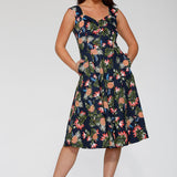 Navy Hawaiian Swing Dress
