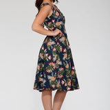 Navy Hawaiian Swing Dress