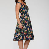 Navy Hawaiian Swing Dress