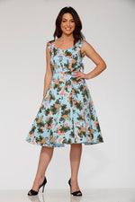Light Blue Hawaiian Swing Dress