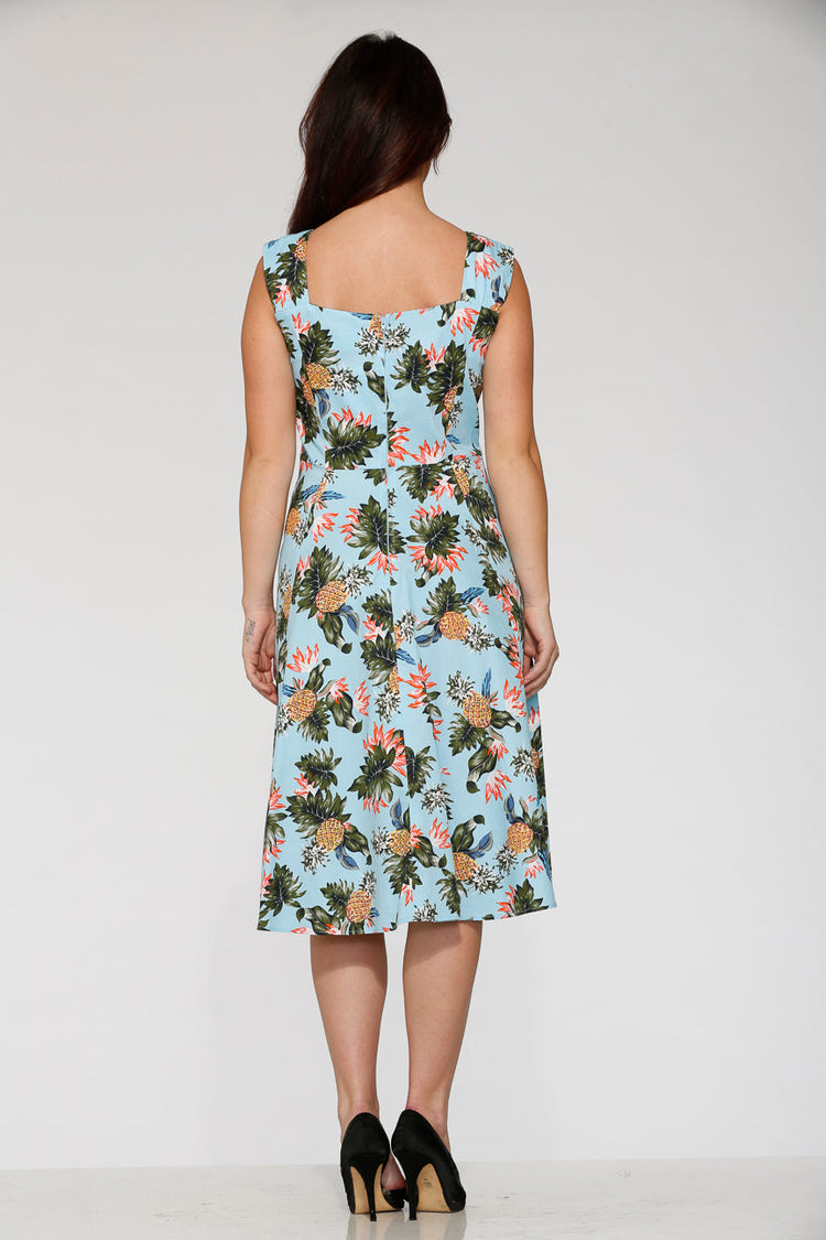 Light Blue Hawaiian Swing Dress