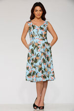 Light Blue Hawaiian Swing Dress