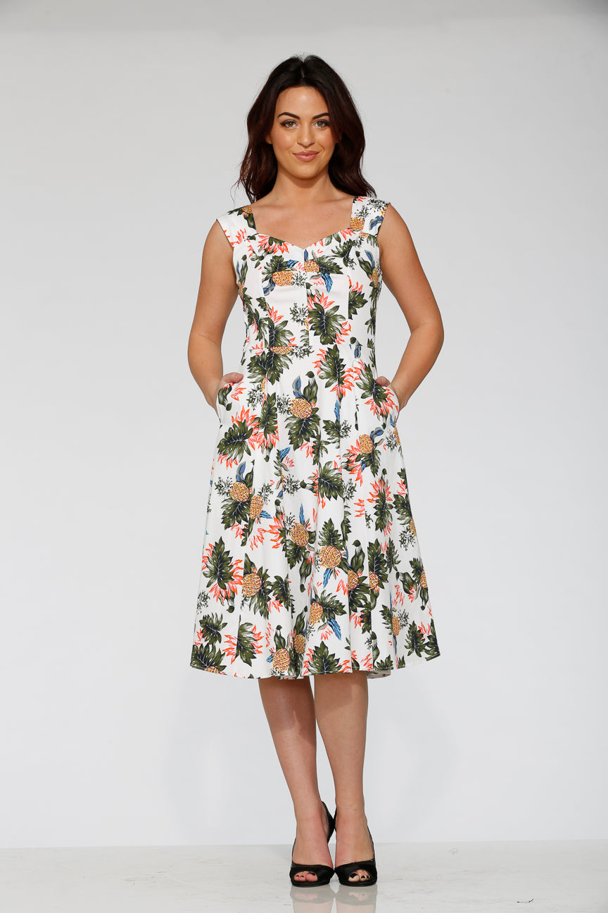 White Hawaiian Swing Dress