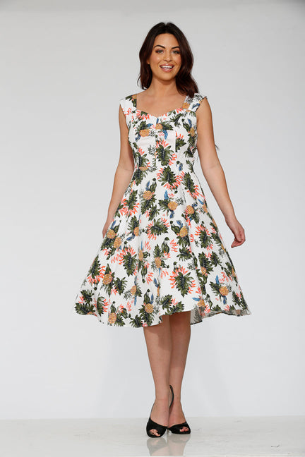 White Hawaiian Swing Dress