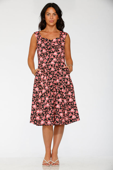 Heart Angel Swing Dress in Black