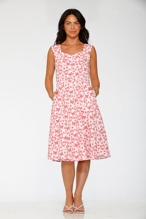 Heart Angel Swing Dress in White