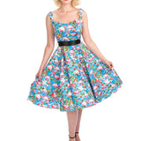Blue Ocean & Pink Flamingo Swing Dress